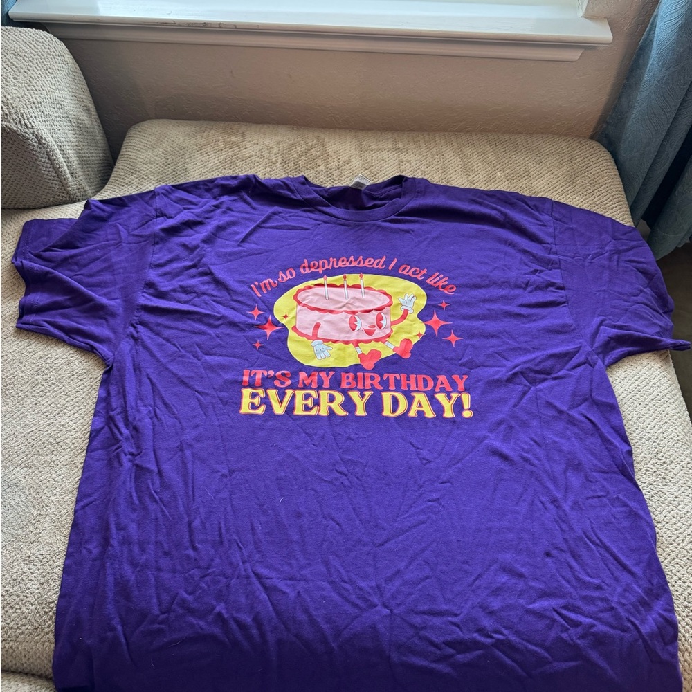 Gildan Purple Short Sleeve Tee - Birthday Design